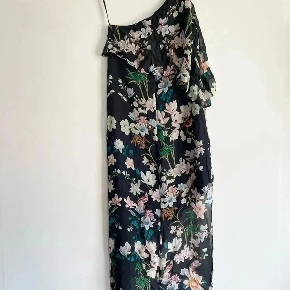 Slate + Willow Hudson Floral Maxi Asymmetrical Dress One Shoulder Black 0 - Picture 5 of 12
